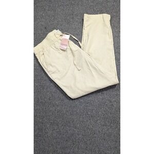 Women's Linen Pants Large Coastal Neutral Preppy Boho Capsule Light Academia